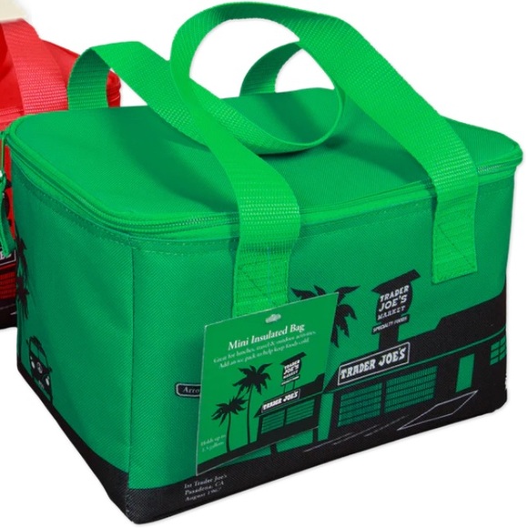 NWT Trader Joe’s Green Mini Insulated Cooler Bag - Picture 2 of 14
